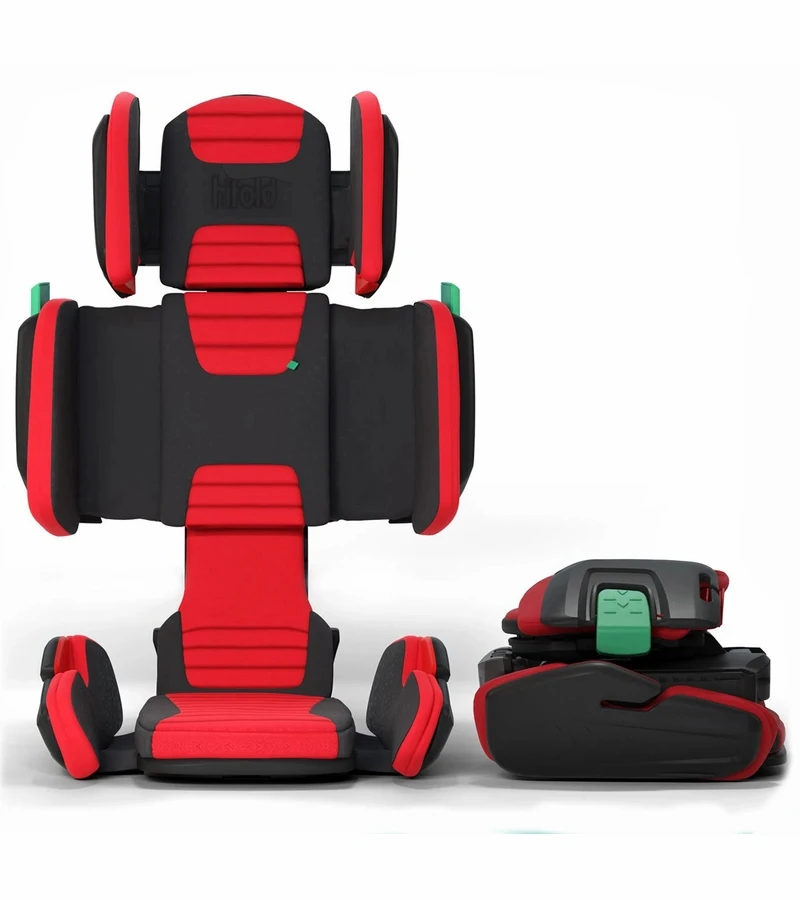 Mifold HiFold Fit-and-Fold Highback Belt-Postioning Booster Car Seat - Red 3 Mifold HiFold Fit-and-Fold Highback Belt-Postioning Booster Car Seat - Red