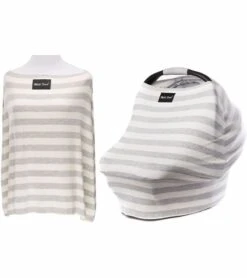Milk Snob Infant Car Seat & Nursing Cover - Cream/Grey