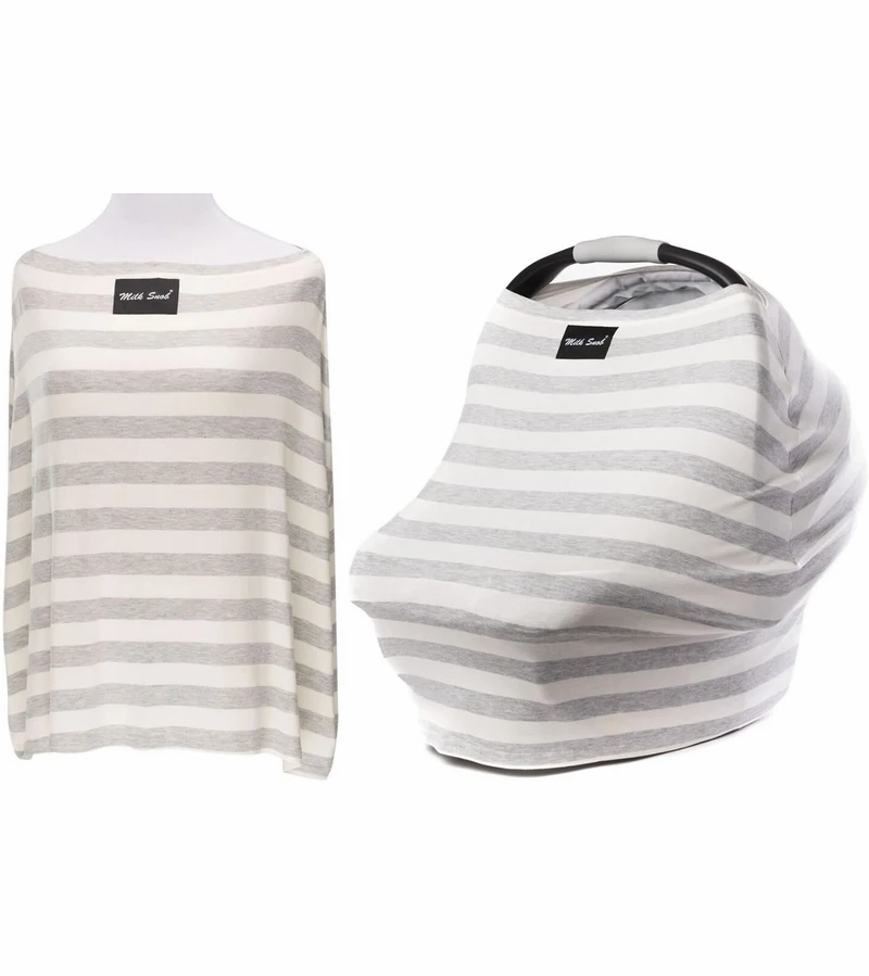 Milk Snob Infant Car Seat & Nursing Cover - Cream/Grey 3 Milk Snob Infant Car Seat & Nursing Cover - Cream/Grey