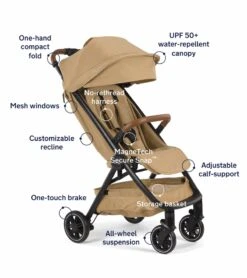 Nuna TRVL Self-Folding Compact Stroller - Camel -Stroller Promotion Store nuna trvl self folding compact stroller camel 150