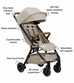 Nuna TRVL Self-Folding Compact Stroller - Hazelwood -Stroller Promotion Store nuna trvl self folding compact stroller hazelwood 211