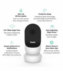 Owlet Cam 2 Smart HD Video Baby Monitor - White -Stroller Promotion Store owlet cam 2 smart hd video baby monitor white 134