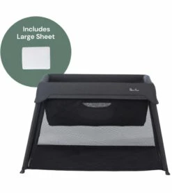 Silver Cross Slumber Travel Crib + Large Sheet Bundle - Carbon / White