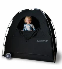 SlumberPod Privacy Canopy With Fan - Black / Gray