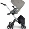Stokke V6 Xplory Stroller - Brushed Grey/Silver/Black -Stroller Promotion Store stokke v6 xplory stroller brushed grey silver black 71