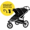 Thule Urban Glide 2 Double Jogging Stroller Essentials Bundle - Jet Black -Stroller Promotion Store thule urban glide 2 double jogging stroller bumper bar bottle cage bundle jet black 6