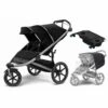 Thule Urban Glide 2 Double Jogging Stroller + Essentials Bundle - Jet Black -Stroller Promotion Store thule urban glide 2 double jogging stroller essentials bundle jet black 94