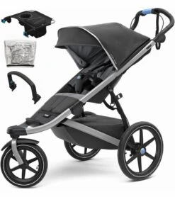 Thule Urban Glide 2 Single Stroller + Accessory Set - Dark Shadow