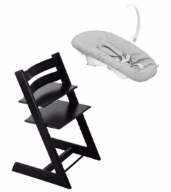 Stokke Tripp Trapp Chair + Newborn Set Bundle - Black