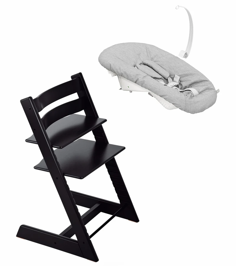 Stokke Tripp Trapp Chair + Newborn Set Bundle - Black 3 Stokke Tripp Trapp Chair + Newborn Set Bundle - Black