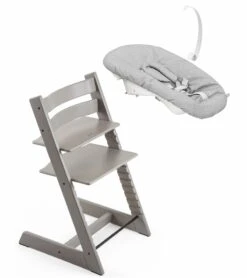 Stokke Tripp Trapp Chair + Newborn Set Bundle - Oak Greywash