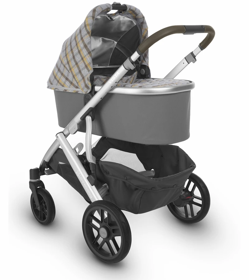 UPPAbaby 2019 VISTA Stroller - Spenser (Grey & Yellow Tartan/Silver/Moss Leather) 7 UPPAbaby 2019 VISTA Stroller - Spenser (Grey & Yellow Tartan/Silver/Moss Leather) - Image 5