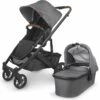 UPPAbaby CRUZ V2 Stroller + Bassinet - Greyson (Charcoal Melange/Carbon/Saddle Leather)