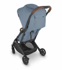 UPPAbaby MINU V2 Compact Stroller - Charlotte (Coastal Blue Melange / Carbon / Saddle Leather) -Stroller Promotion Store uppababy minu v2 compact stroller charlotte coastal blue melange carbon saddle leather 164