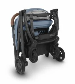 UPPAbaby MINU V2 Compact Stroller - Charlotte (Coastal Blue Melange / Carbon / Saddle Leather) -Stroller Promotion Store uppababy minu v2 compact stroller charlotte coastal blue melange carbon saddle leather 166