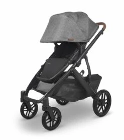 UPPAbaby Vista V2 Single-to-Double Stroller - Greyson (Charcoal Melange/Carbon/Saddle Leather) -Stroller Promotion Store uppababy vista v2 single to double stroller greyson charcoal melange carbon saddle leather 43