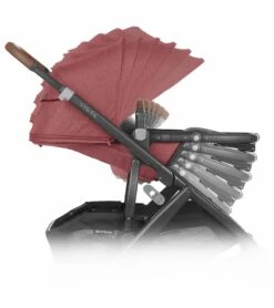 UPPAbaby Vista V2 Single-to-Double Stroller - Lucy (Rosewood Melange / Carbon / Saddle Leather) -Stroller Promotion Store uppababy vista v2 single to double stroller lucy rosewood melange carbon saddle leather 152
