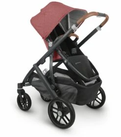 UPPAbaby Vista V2 Single-to-Double Stroller - Lucy (Rosewood Melange / Carbon / Saddle Leather) -Stroller Promotion Store uppababy vista v2 single to double stroller lucy rosewood melange carbon saddle leather 153