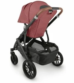 UPPAbaby Vista V2 Single-to-Double Stroller - Lucy (Rosewood Melange / Carbon / Saddle Leather) -Stroller Promotion Store uppababy vista v2 single to double stroller lucy rosewood melange carbon saddle leather 154