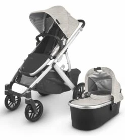 UPPAbaby Vista V2 Single-to-Double Stroller - Sierra (Dune Knit/Silver/Black Leather)