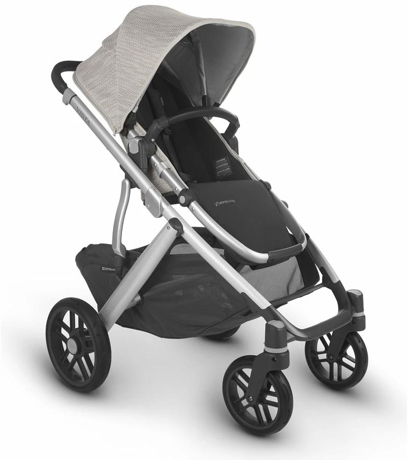 UPPAbaby Vista V2 Single-to-Double Stroller - Sierra (Dune Knit/Silver/Black Leather) 4 UPPAbaby Vista V2 Single-to-Double Stroller - Sierra (Dune Knit/Silver/Black Leather) - Image 2