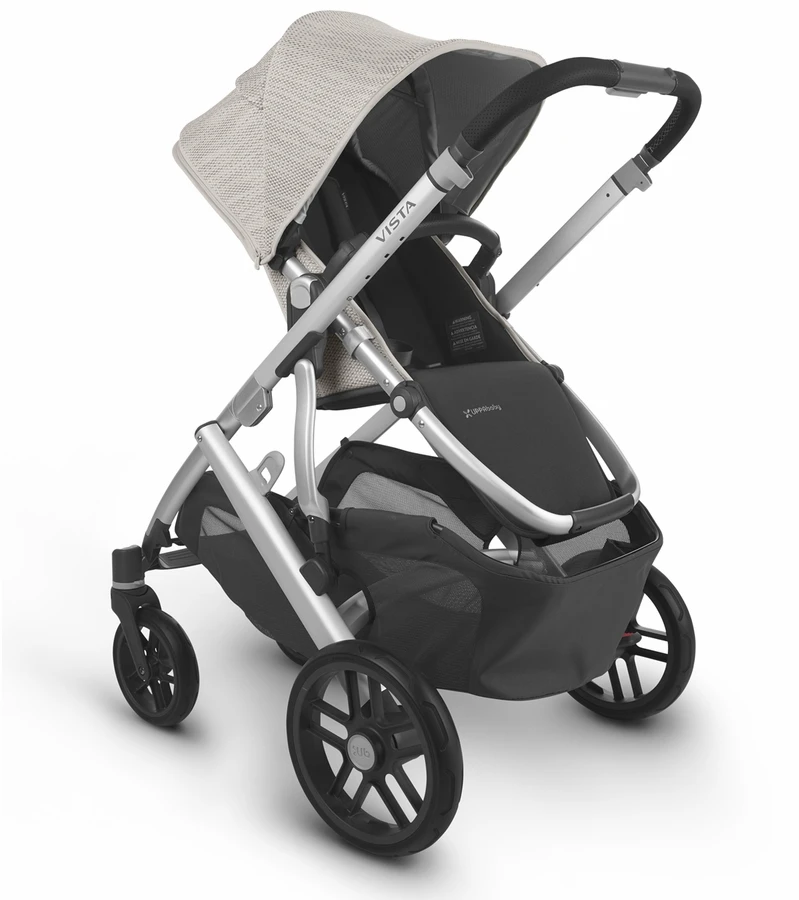 UPPAbaby Vista V2 Single-to-Double Stroller - Sierra (Dune Knit/Silver/Black Leather) 6 UPPAbaby Vista V2 Single-to-Double Stroller - Sierra (Dune Knit/Silver/Black Leather) - Image 4