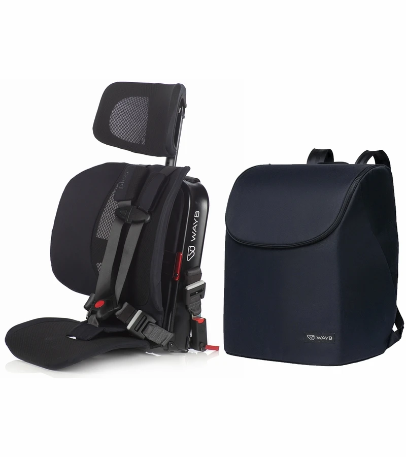 WAYB Pico Forward Facing Travel Car Seat + Deluxe Travel Bag Bundle - Jet 3 WAYB Pico Forward Facing Travel Car Seat + Deluxe Travel Bag Bundle - Jet